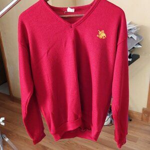 Vintage 1980s Anheuser Busch Budweiser Red Knit Acrylic Sweater